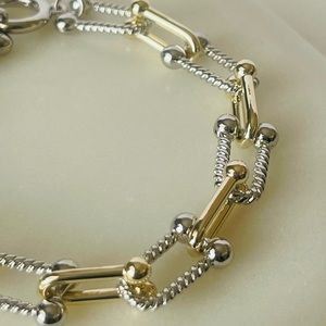 U Link Bracelet Two Tone Toggle Closure For Mom